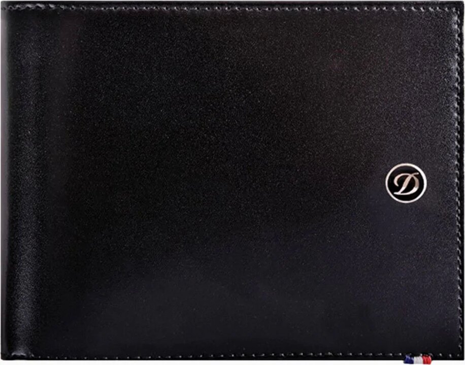 Dupont 180007 BLACK SMOOTH LEATHER COIN PURSE/WALLET-4 CREDIT CARD SLOTS