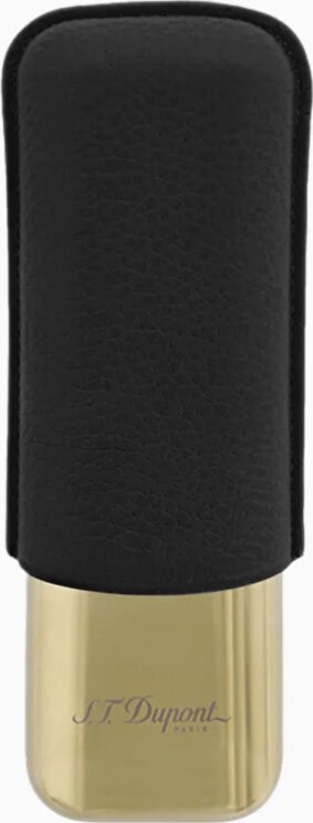 Dupont 183250 BLACK GRAINED AND GOLD DOUBLE CIGAR CASE