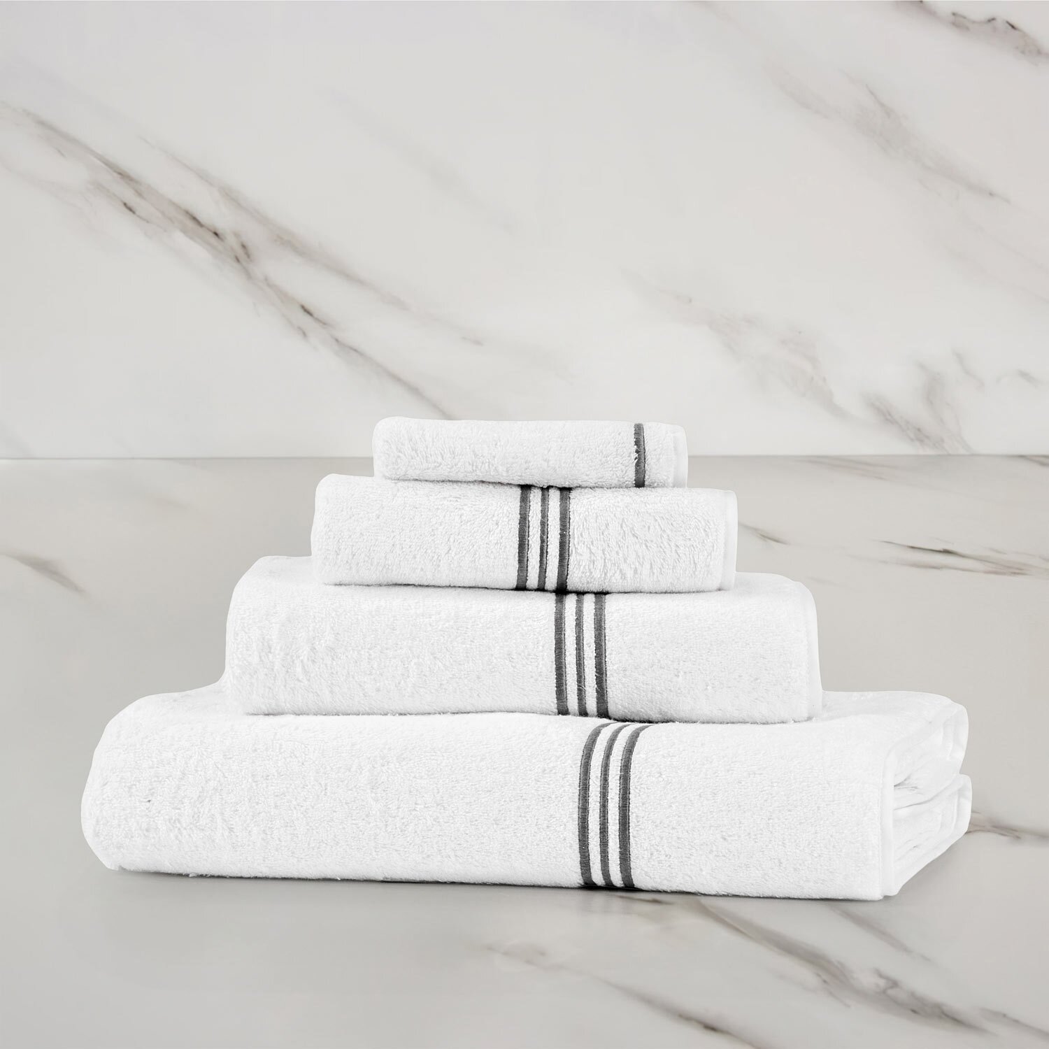 Frette Classic Wash Cloth - White Grey