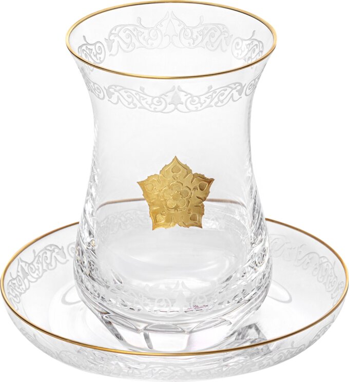 Moser 30107-01 Armudu glass with saucer