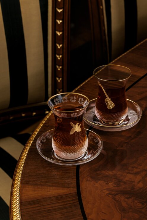 Moser 37789-01 Armudu glass with saucer